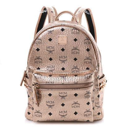 MCM Metallic Visetos Side Stud Small Stark Backpack Champagne Gold 1 of 10