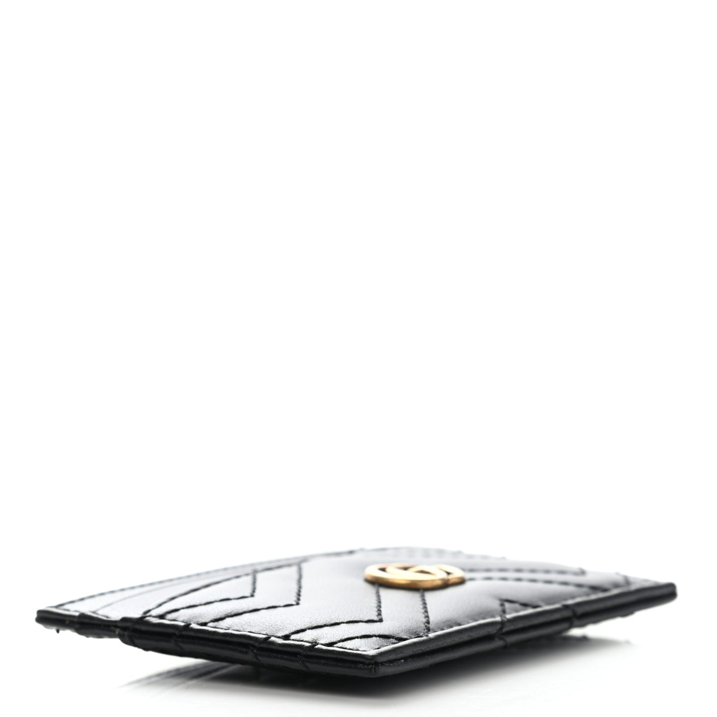 Calfskin Matelasse GG Marmont Card Holder Black