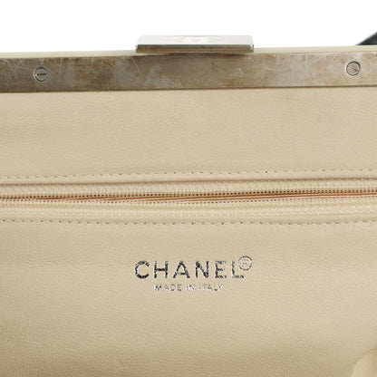 Chanel Lambskin Chocolate Bar Quilted Frame Shoulder Bag Black 8 of 9