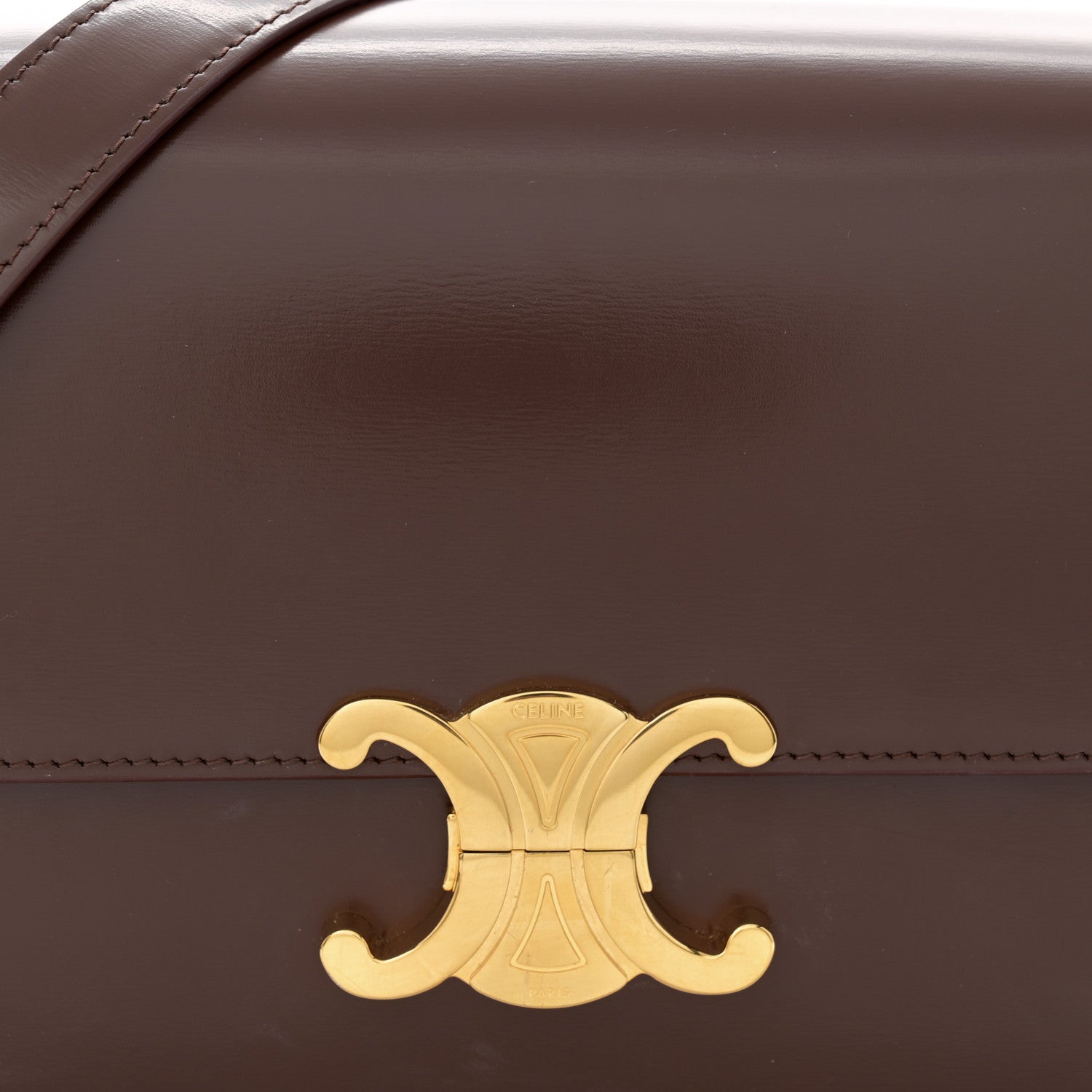Celine Shiny Calfskin Medium Triomphe Chestnut 1535829 – FASHIONPHILE