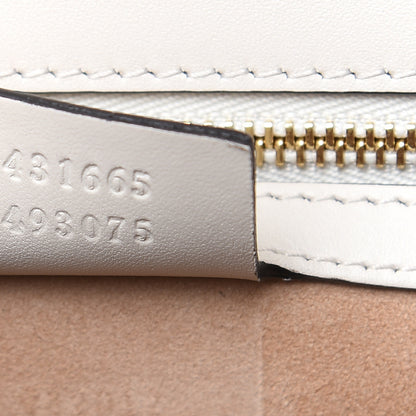 Gucci Calfskin Embroidered Medium Sylvie Top Handle Bag White 7 of 12