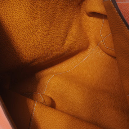Hermes Taurillon Clemence Double Sens Reversible Tote Moutarde and Orange 7 of 7