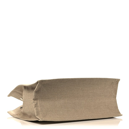 Saint Laurent Linen Calfskin Small Rive Gauche Tote Greggio Natural 4 of 9