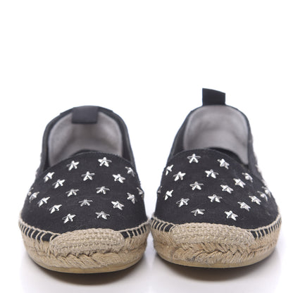 Saint Laurent Canvas Star Studded Espadrilles 36 Black 2 of 11