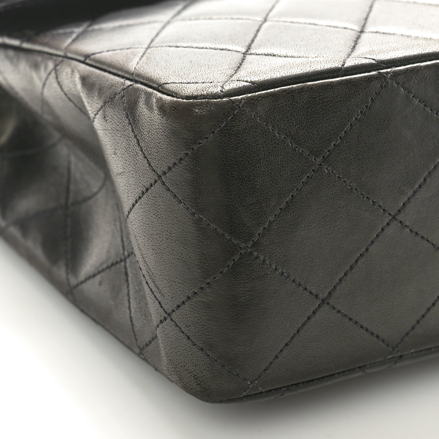 Lambskin Quilted XL Jumbo Single Flap Black