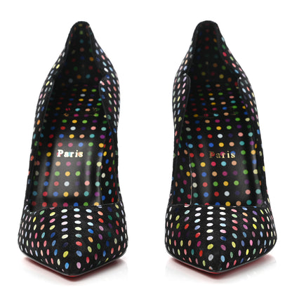 Christian Louboutin Suede Polka Dot Hot Chick 100 Pumps 40 Black Multicolor 2 of 8