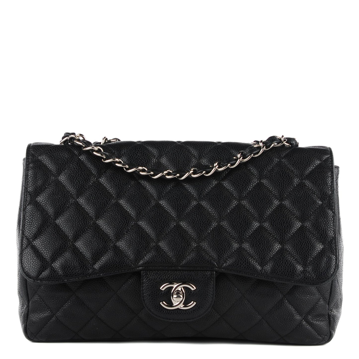 Caviar Quilted Jumbo Single Flap Black