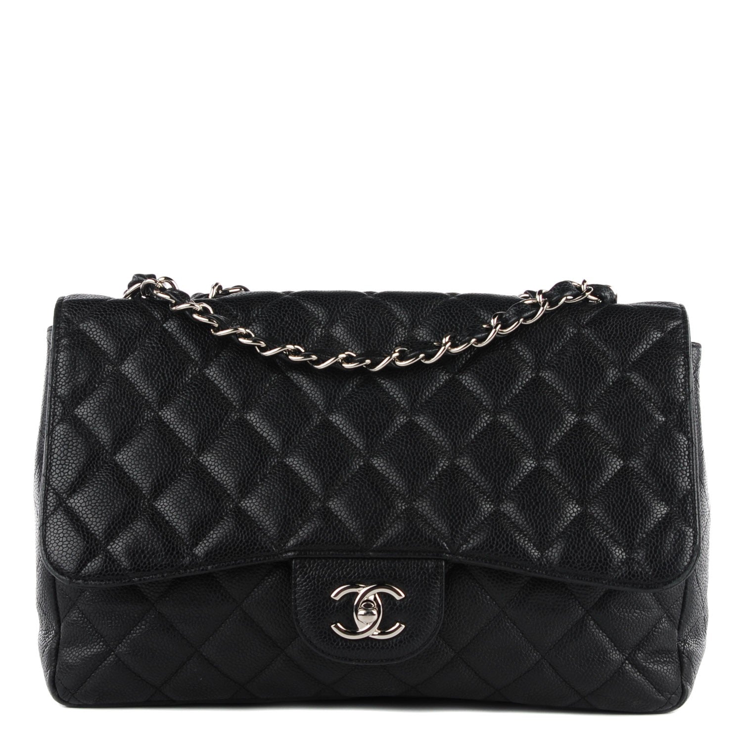 Chanel Caviar Quilted Jumbo Single Flap Black 1 of 8