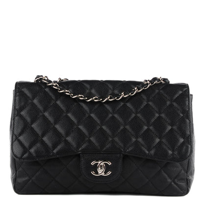 Chanel Caviar Quilted Jumbo Single Flap Black 1 of 8