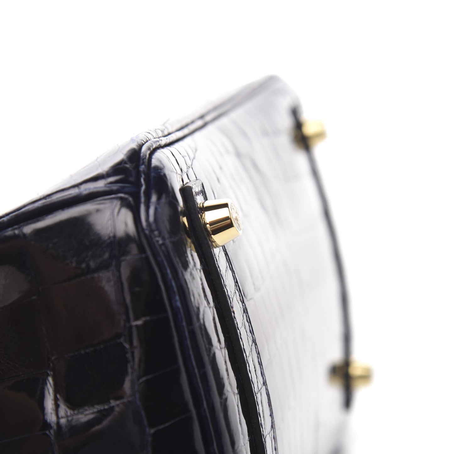 Shiny Niloticus Crocodile Birkin 25 Bleu Marine Bleu Marine