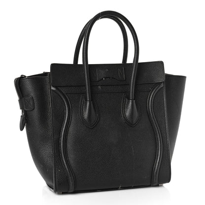 Celine Drummed Calfskin Micro Luggage Black 3 of 16