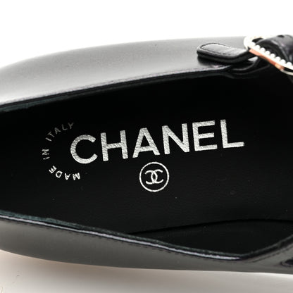 Chanel Pleated Lambskin Grosgrain Cap Toe CC Ballerina Flats 40.5 Black 39 Black 7 of 8