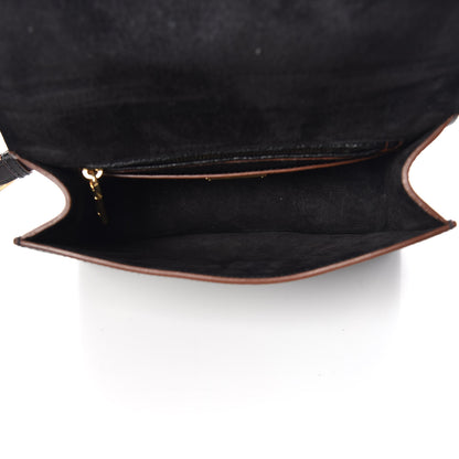 Miu Miu Goatskin Madras Soft Calf Crystal Embellished Shoulder Bag Black 8 of 16