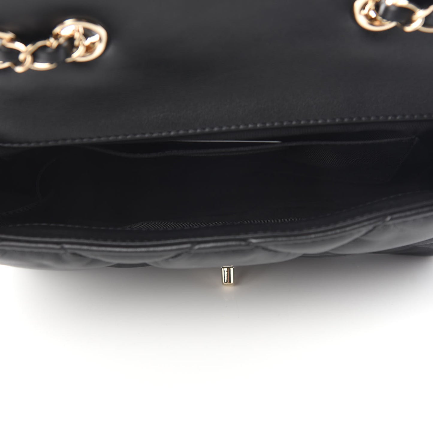 Calfskin Quilted Medium Bubbly Flap Black