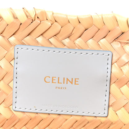 Celine Raffia Calfskin Triomphe Medium Panier Soft Blue 6 of 9