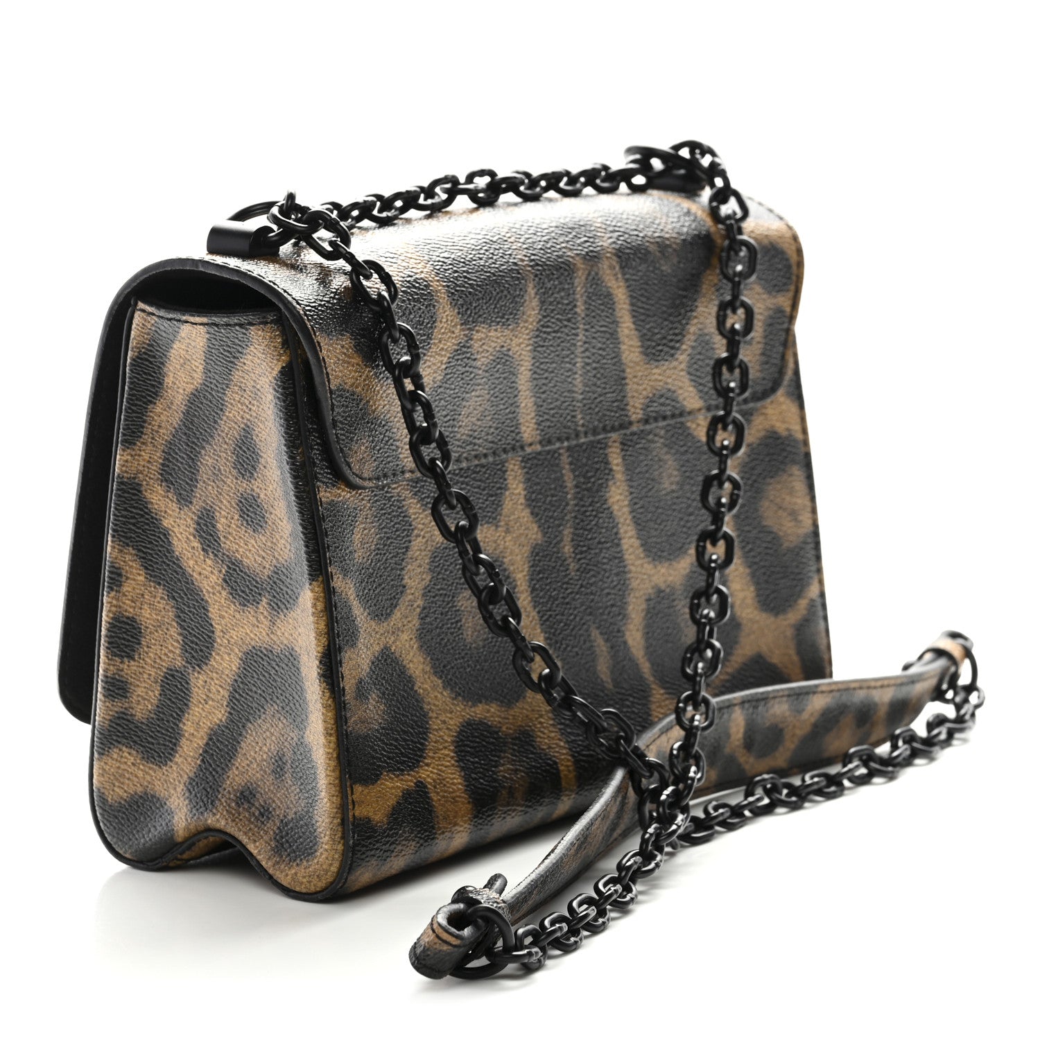 Louis Vuitton Calfskin Wild Animal Print Twist Shoulder Bag MM Marron 4 of 10