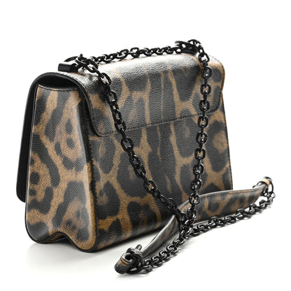 Louis Vuitton Calfskin Wild Animal Print Twist Shoulder Bag MM Marron 4 of 10