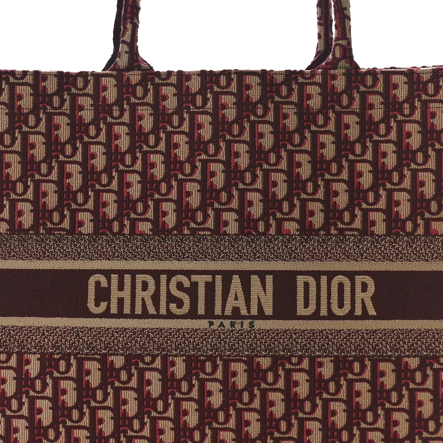 CHRISTIAN DIOR Oblique Large Book Tote Burgundy Multicolor