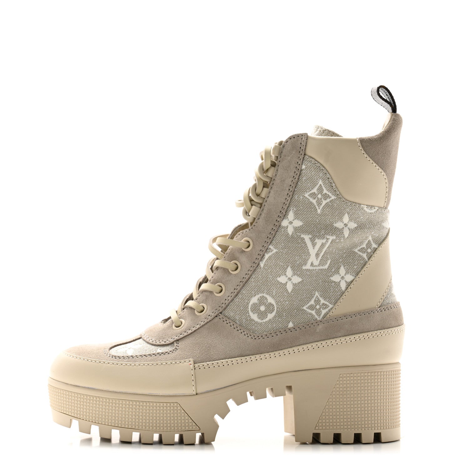 Louis Vuitton Suede Calfskin Laureate Platform Desert Boots 36.5 Taupe 1 of 9