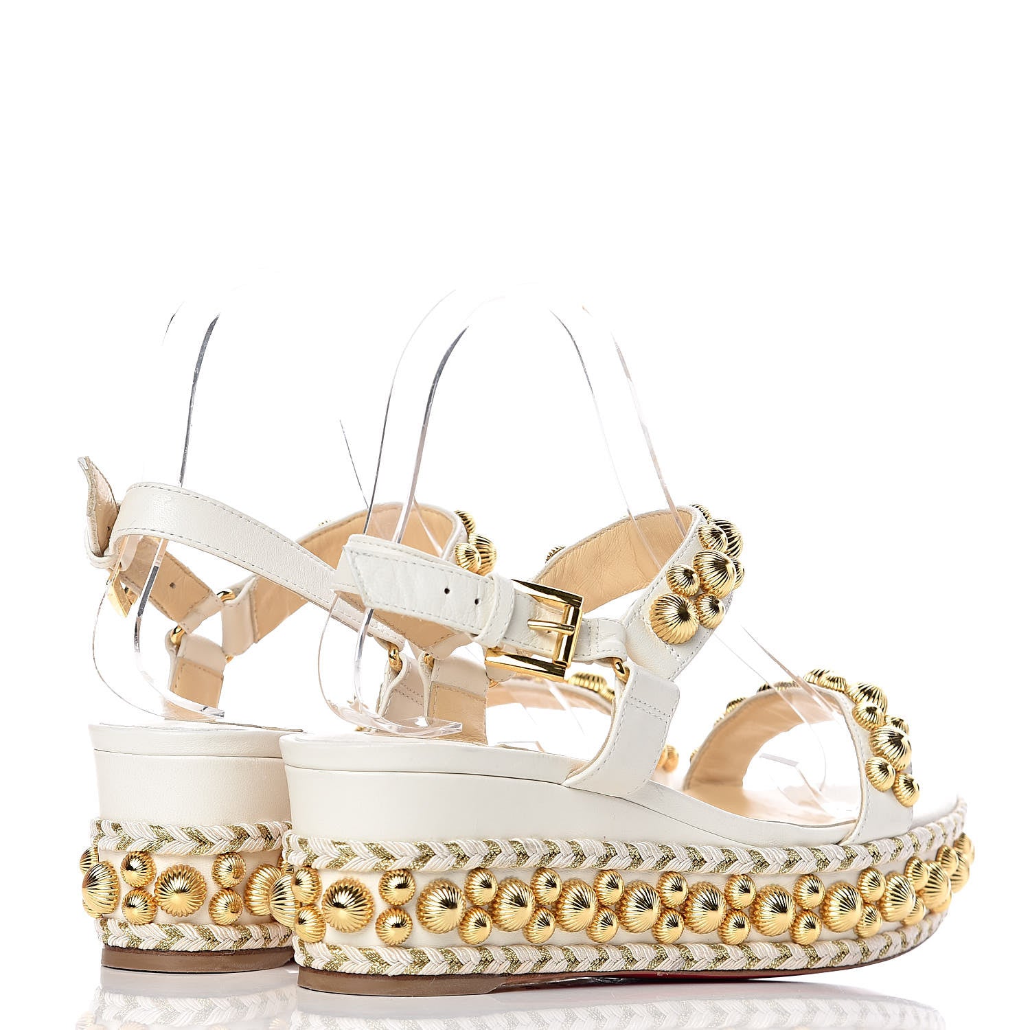 Christian Louboutin Shiny Nappa Rondaclou 60 Platform Sandals 37 Latte 4 of 8