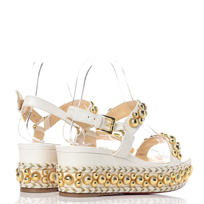 Christian Louboutin Shiny Nappa Rondaclou 60 Platform Sandals 37 Latte 4 of 8