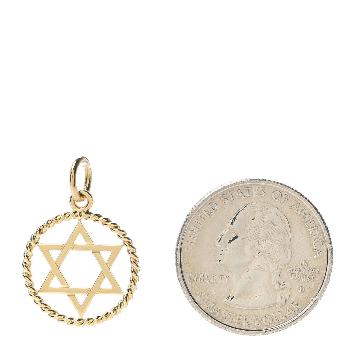 18K Yellow Gold Star of David Twist Charm