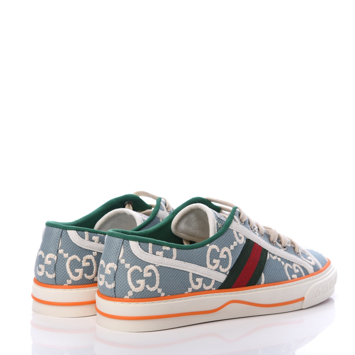 Gucci Cotton GG Monogram Web Womens 1977 Tennis Sneakers 40 Philod Ivory Mystic White 4 of 7
