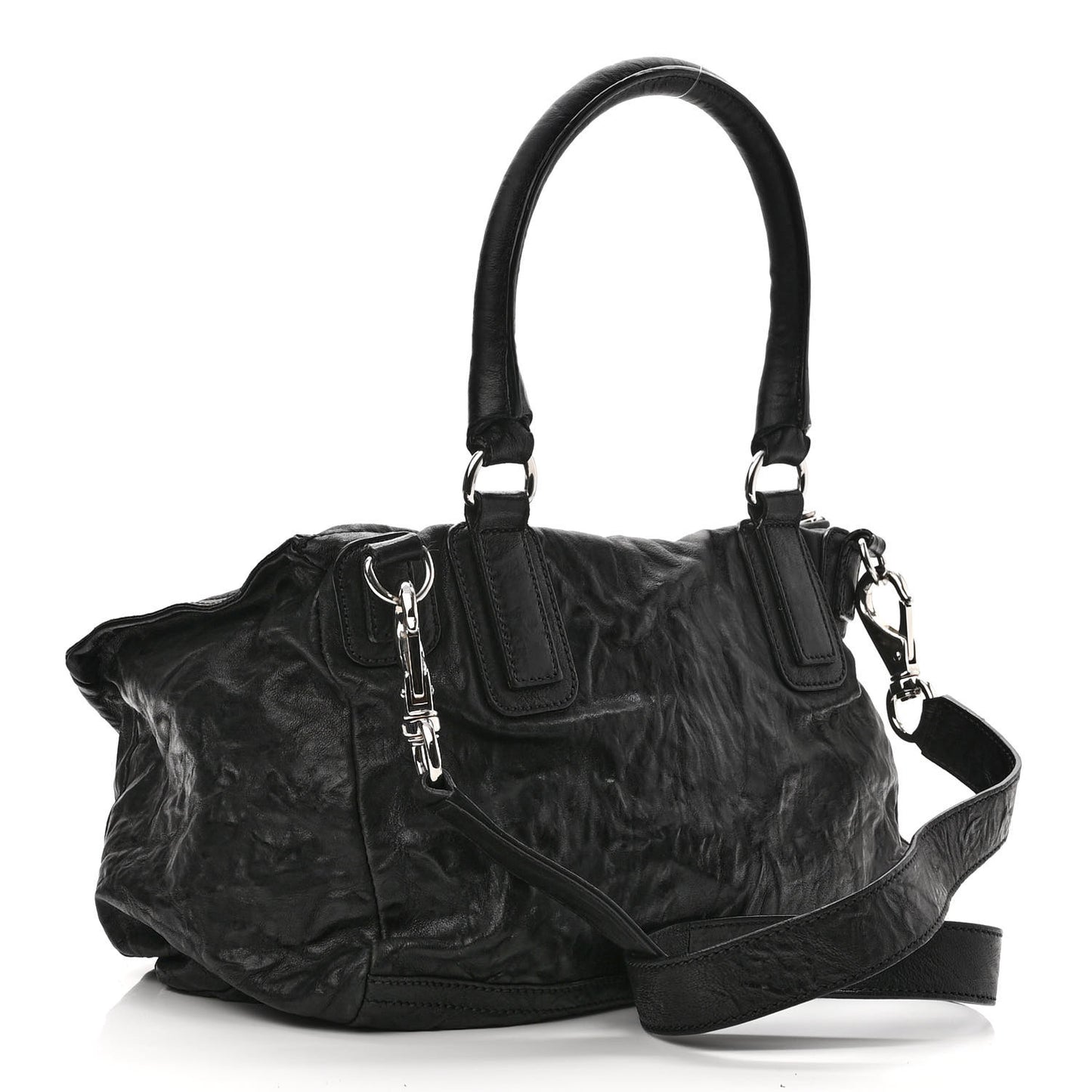 Tumbled Sheepskin Medium Pandora Bag Black