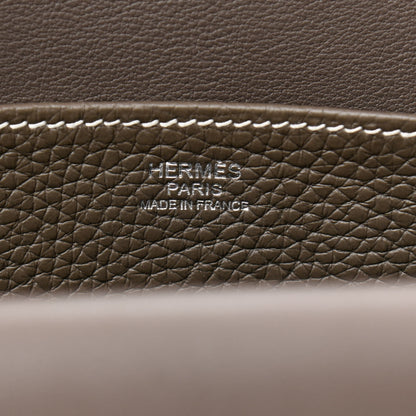 Hermes Taurillon Clemence Halzan 31 GM Etain 6 of 11