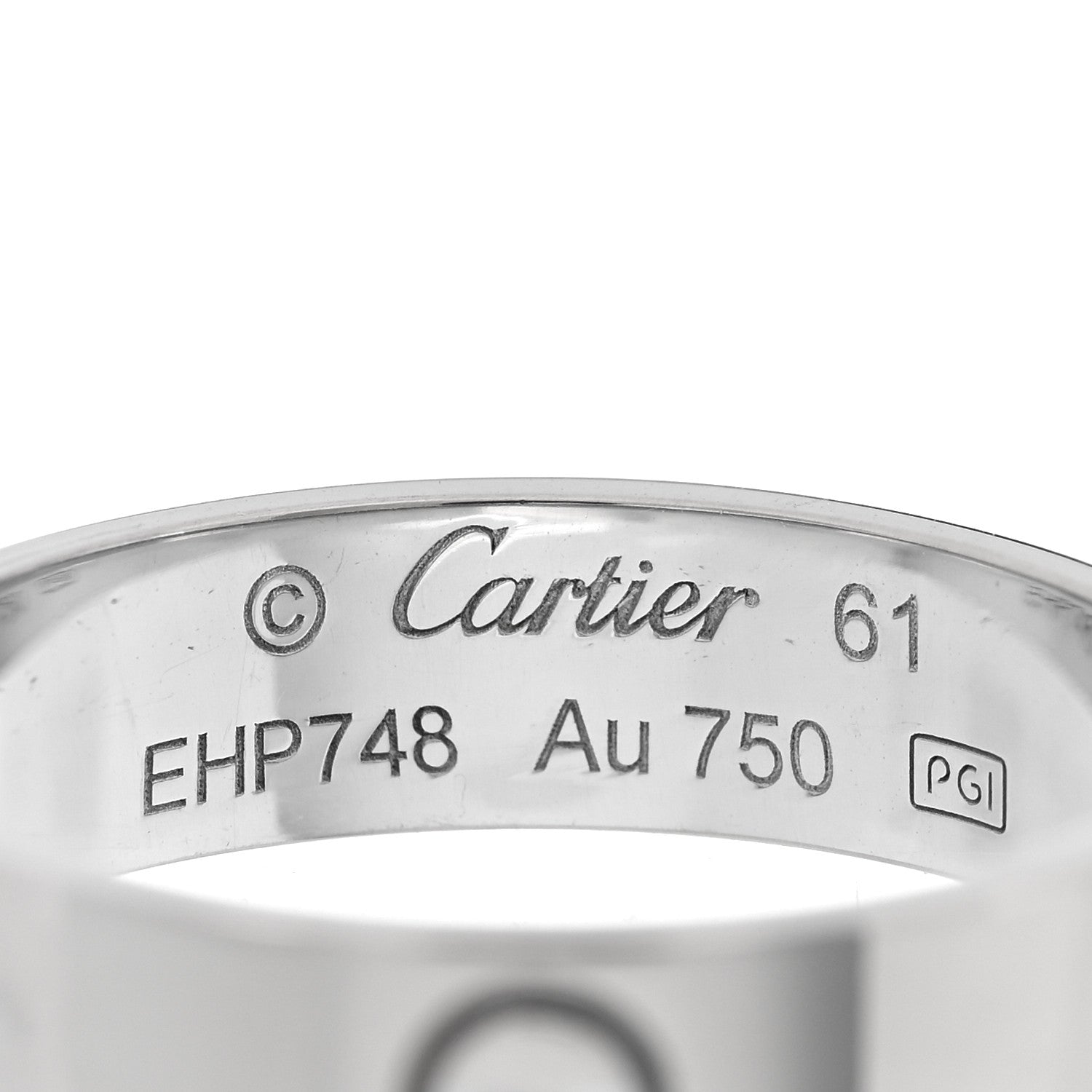 Cartier 18K White Gold 5.5mm LOVE Ring 61 9.5 4 of 4