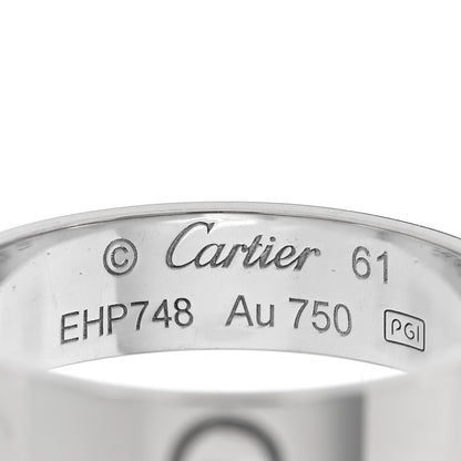 Cartier 18K White Gold 5.5mm LOVE Ring 61 9.5 4 of 4