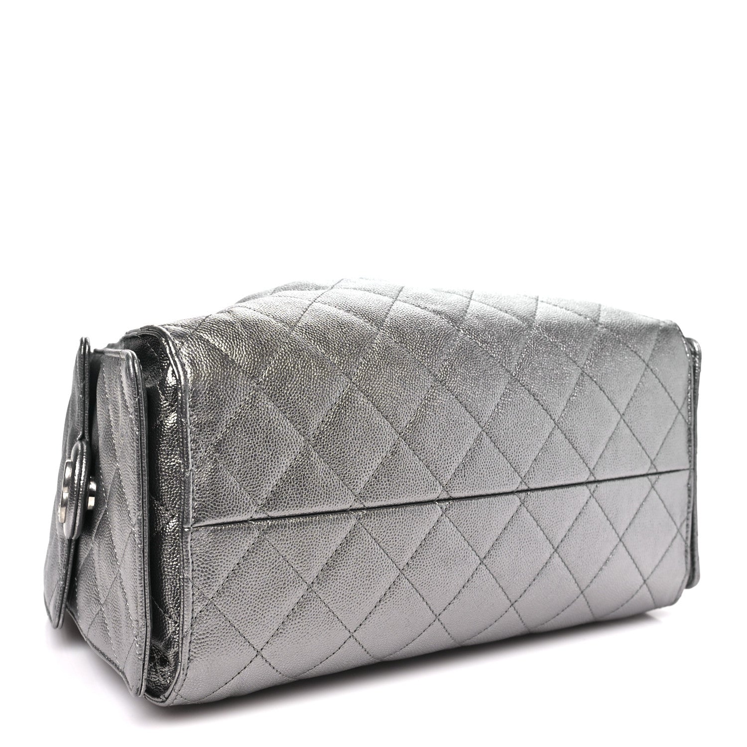 Chanel Metallic Caviar Quilted Small Chanel 25 Handbag Silver 4 of 10