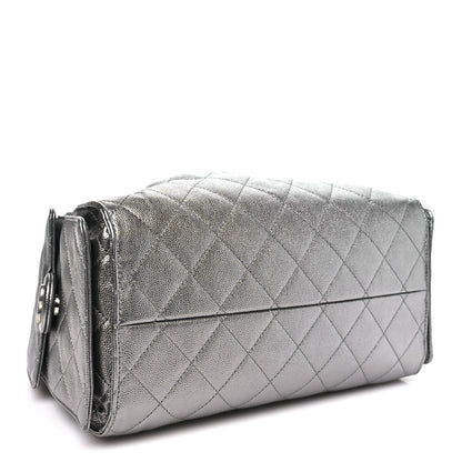 Chanel Metallic Caviar Quilted Small Chanel 25 Handbag Silver 4 of 10