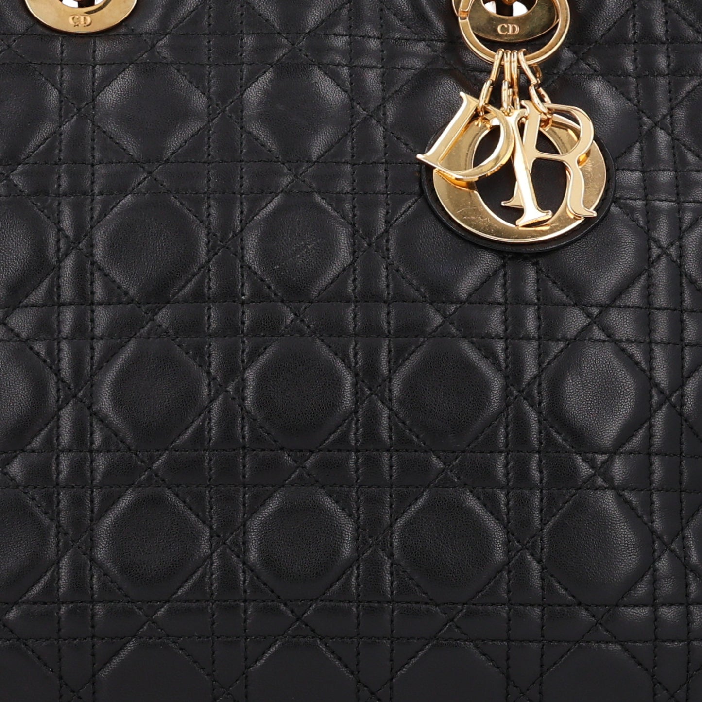 Lambskin Cannage Large Lady Dior Black