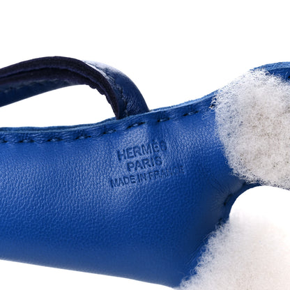Hermes Milo Lambskin Shearling Budy Charm Bleu Saphir 3 of 4