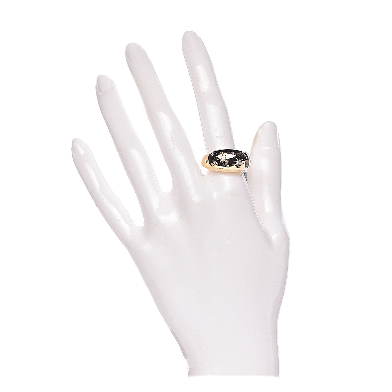 David Yurman 18K Yellow Gold Diamond 11mm Pure Form Ring 54 7 2 of 6