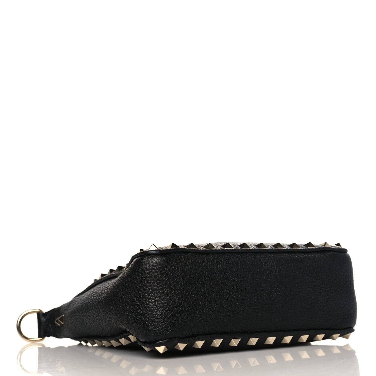 Valentino Garavani Pebbled Calfskin Mini Rockstud Flip-Lock Messenger Bag Black 4 of 8