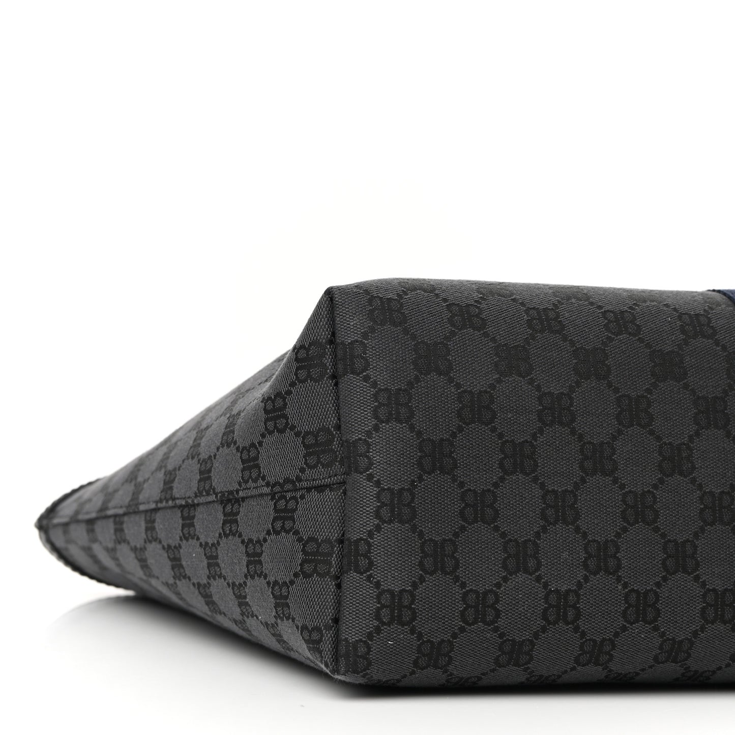 X BALENCIAGA BB Monogram Web Medium Ophidia Shopping Tote Black