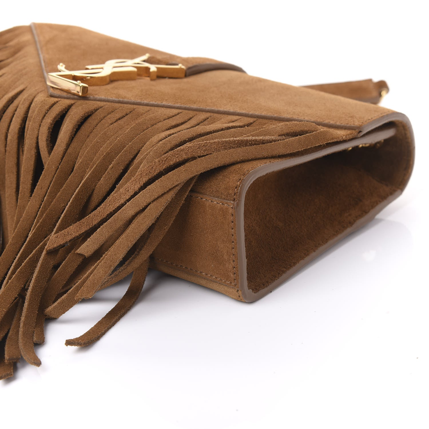 Saint Laurent Suede Fringe Small Monogram Satchel Light Ocre 6 of 9