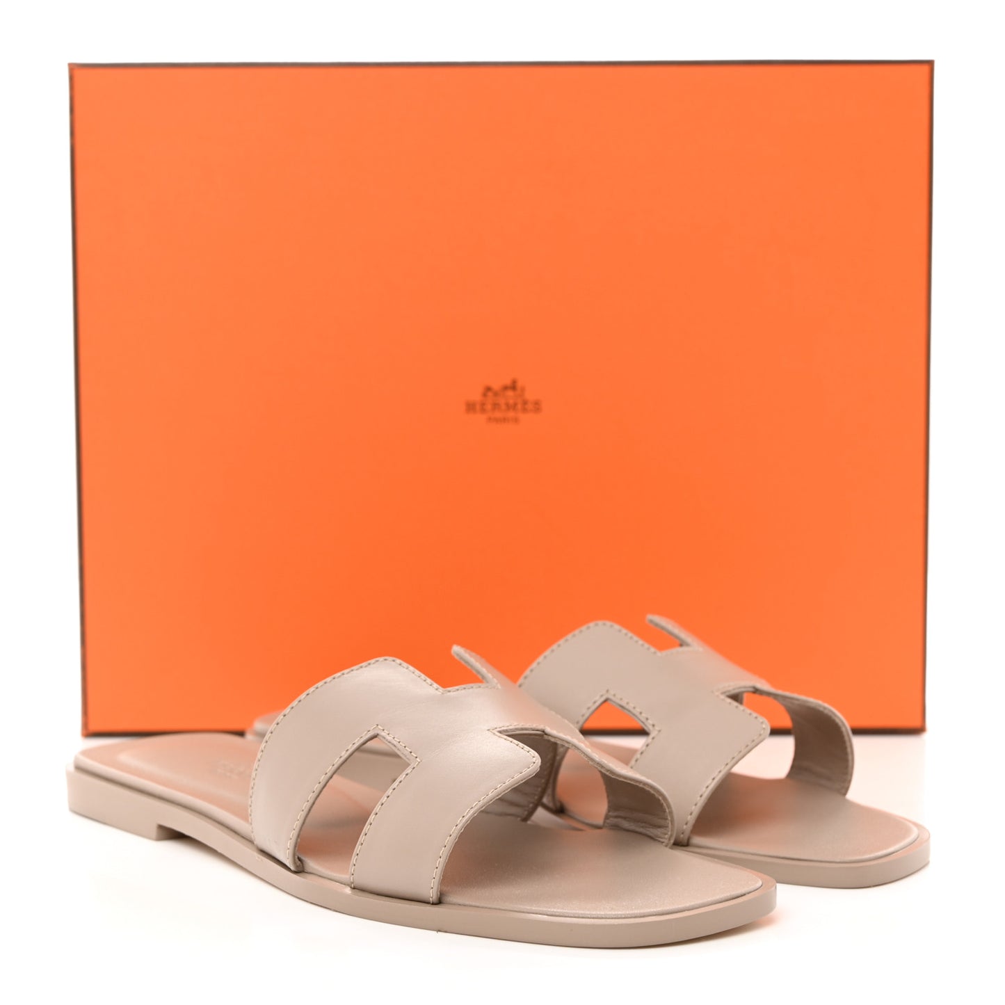 Box Calfskin Oran Sandals 37 Bois De Santal