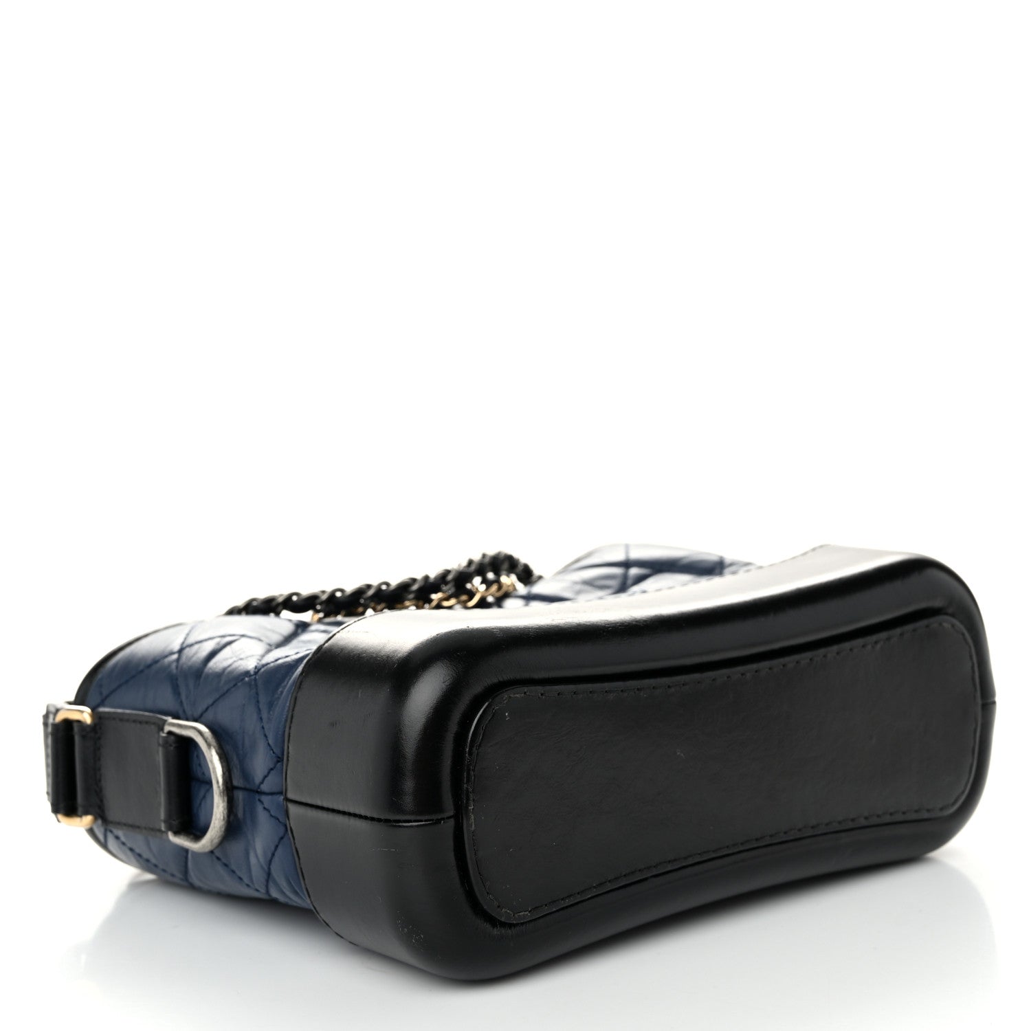 Chanel Aged Calfskin Quilted Small Gabrielle Hobo Navy Black 4 of 10