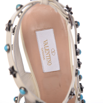 Valentino Garavani Patent Star Studded Ankle Strap 100mm Pumps 40.5 Ivory 7 of 11