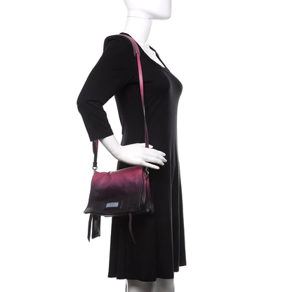 Prada Glace Calf Ombre Etiquette Flap Fuxia Astrale 2 of 10