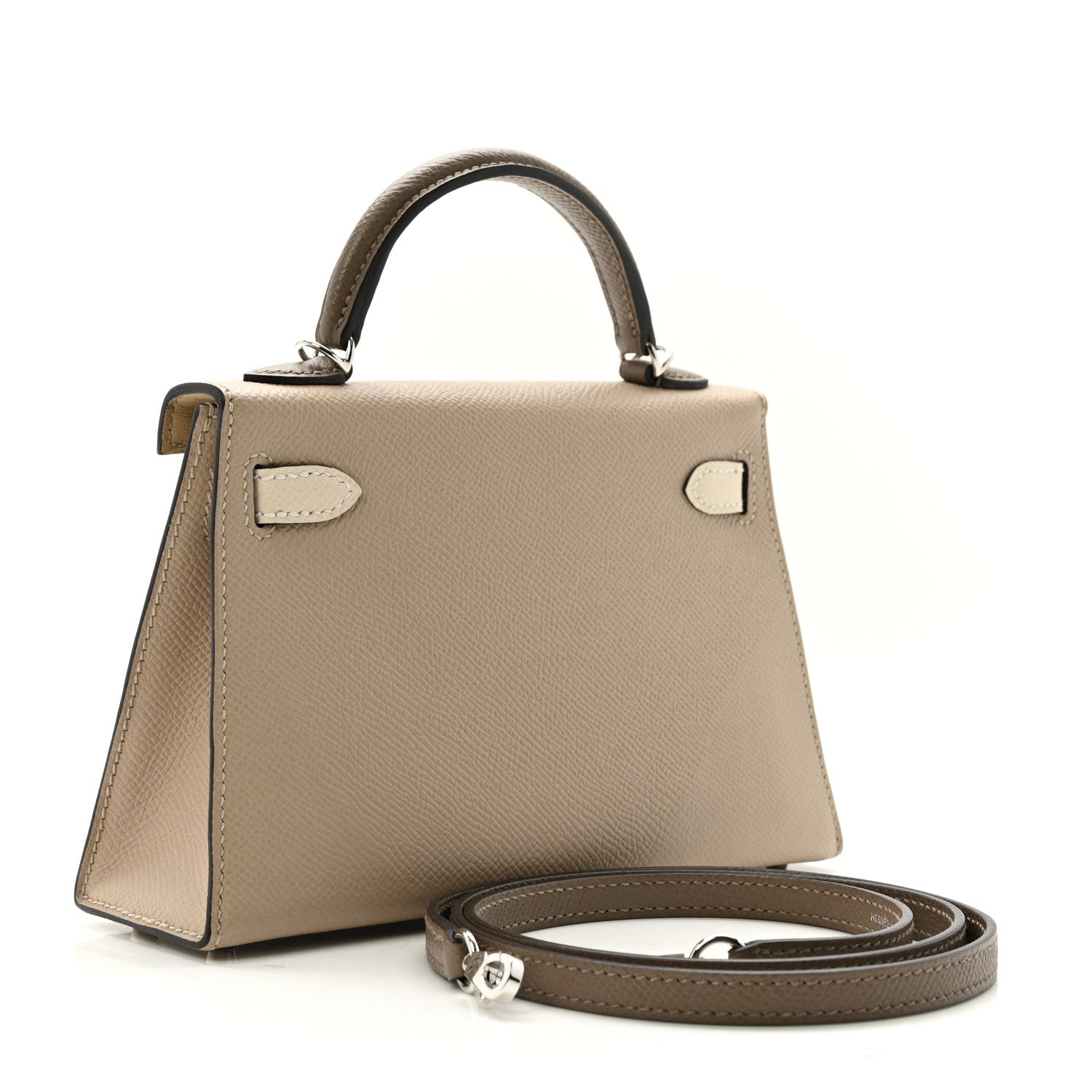 Hermes Epsom Tri-Color Mini Kelly Sellier 20 Trench Craie Etoupe 3 of 12