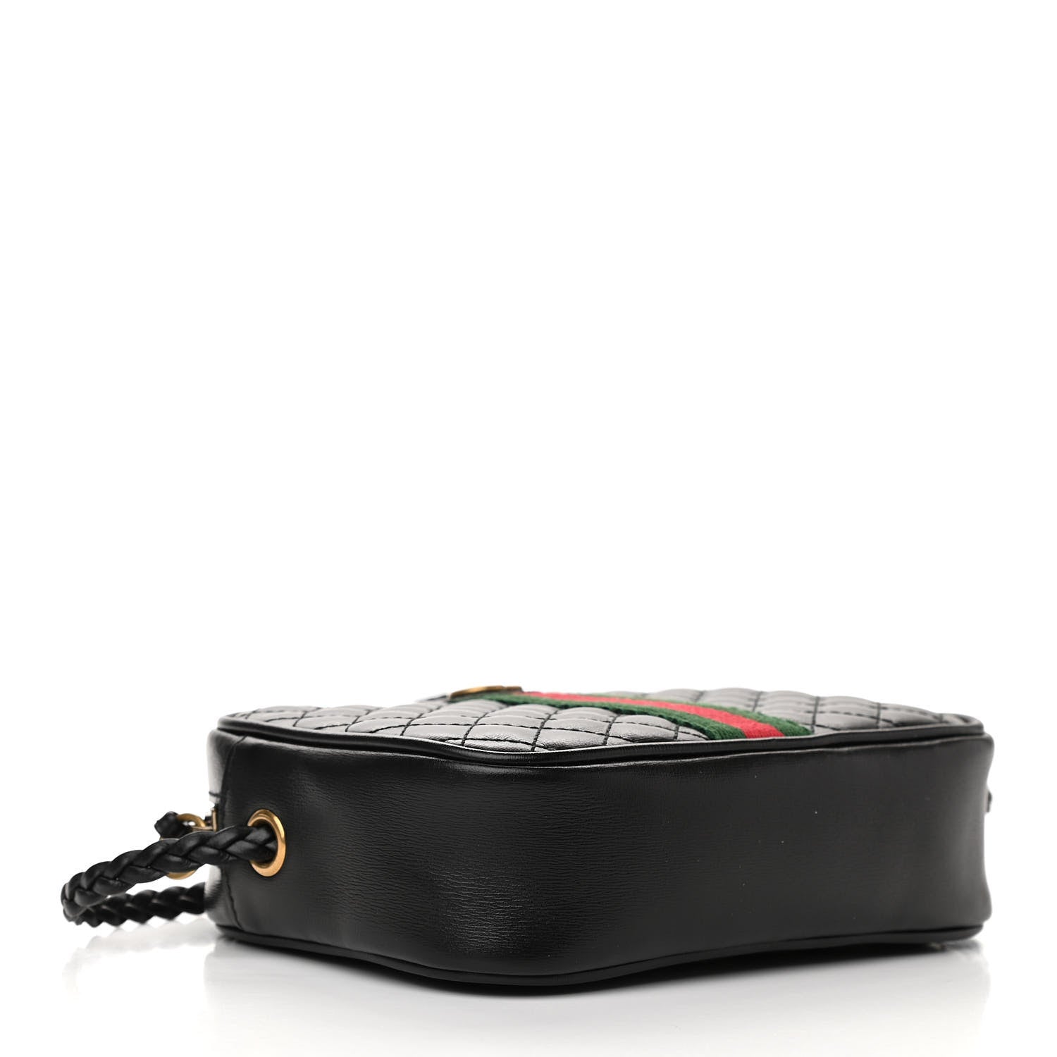 Gucci Calfskin Trapuntata Web Mini GG Shoulder Bag Black 4 of 11