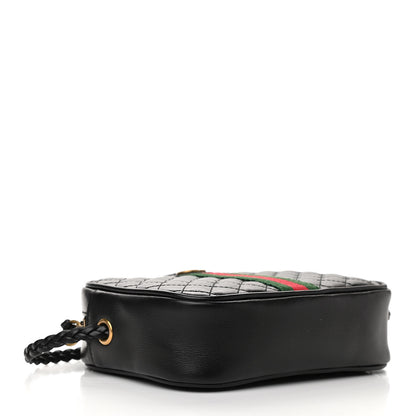 Gucci Calfskin Trapuntata Web Mini GG Shoulder Bag Black 4 of 11