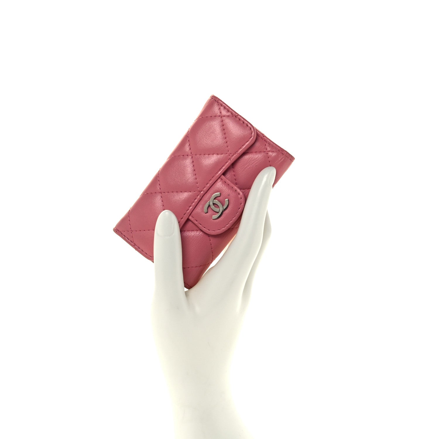Chanel Lambskin Quilted 6 Key Holder Pink 2 of 12