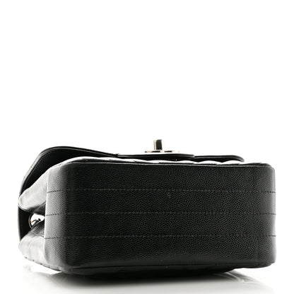 Chanel Caviar Chevron Quilted Mini Square Flap Black 4 of 10