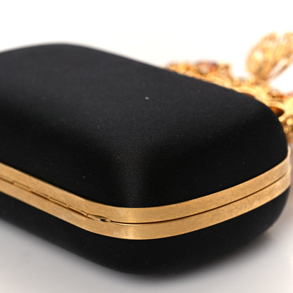 Alexander McQueen Satin Butterfly Knuckle Duster Box Clutch Black 7 of 7