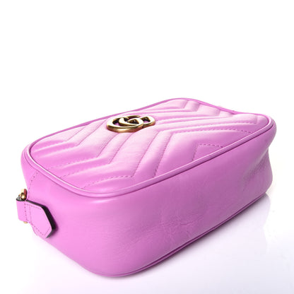 Gucci Calfskin Matelasse Mini GG Marmont Chain Shoulder Bag Candy Mousse 4 of 9